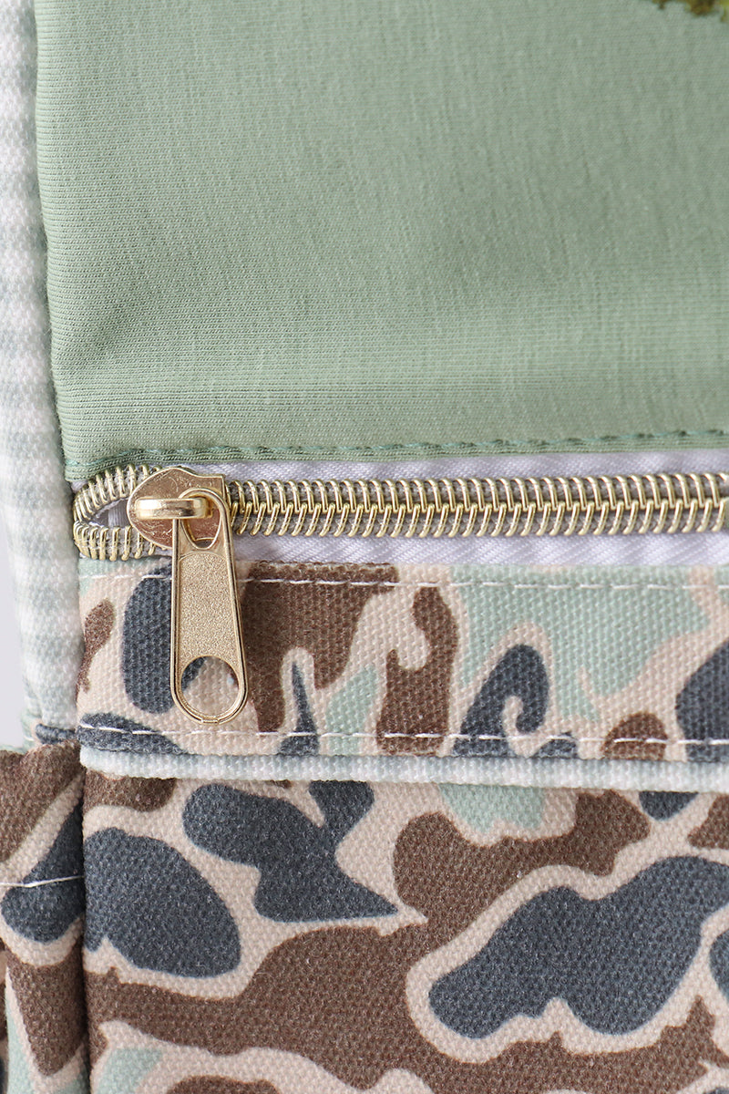 Camouflage bear print backpack