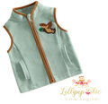 Baby and Toddler Fleece Zippered Vest Duck Embroidery