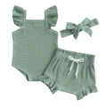 Newborn Ribbed Ruffle Set