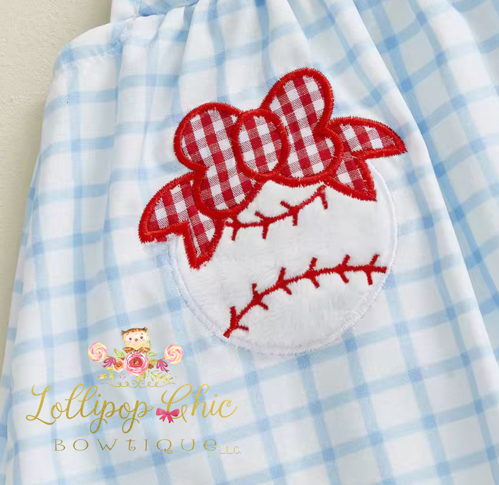 Baby and Toddler Girl Baseball Frilly Short Set