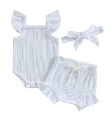 Newborn Ribbed Ruffle Set
