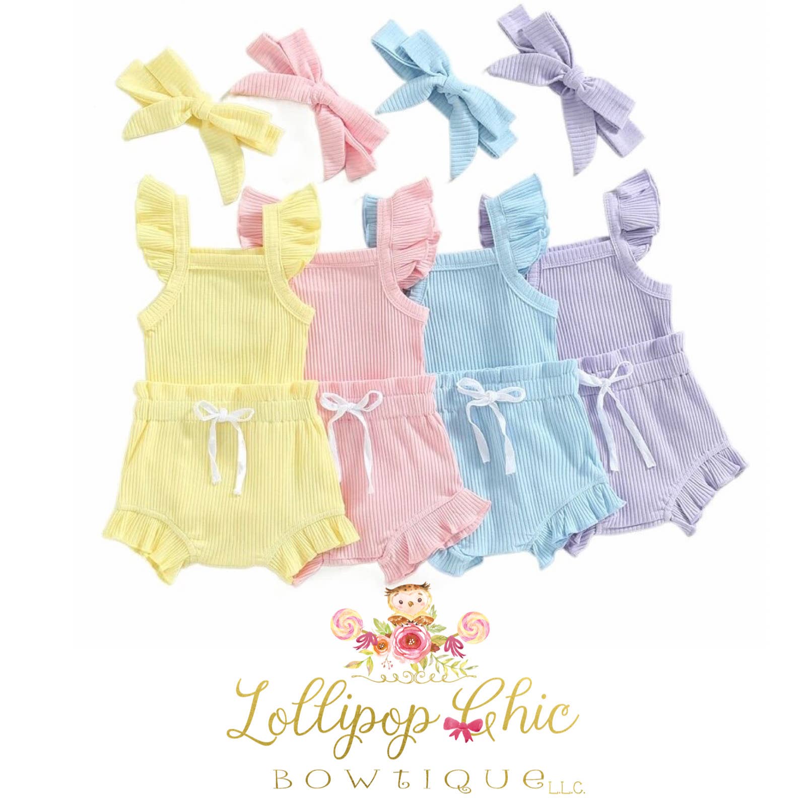 Newborn Ribbed Ruffle Set