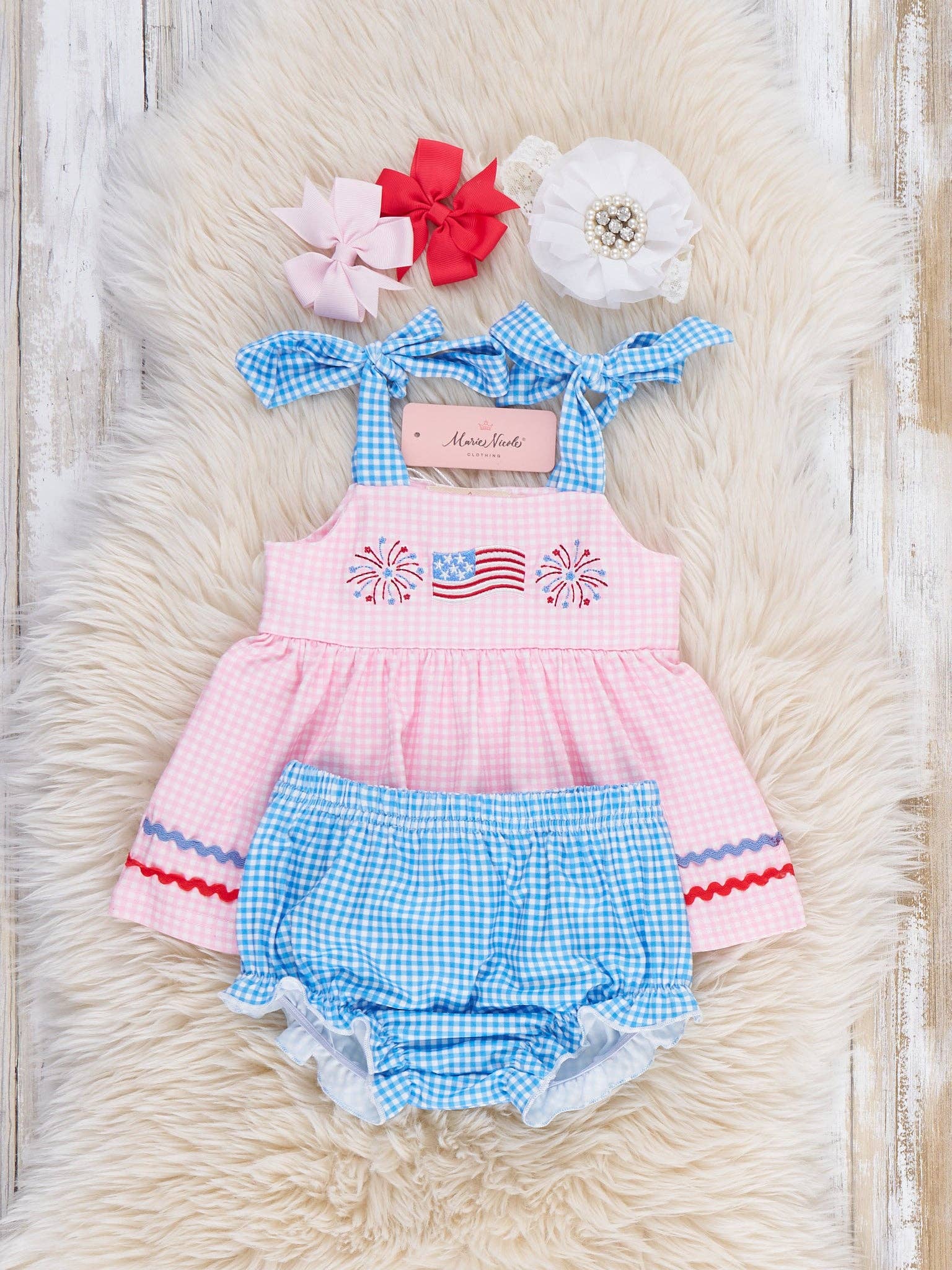 Freedom Sparkles Embroidered Bloomers Outfit