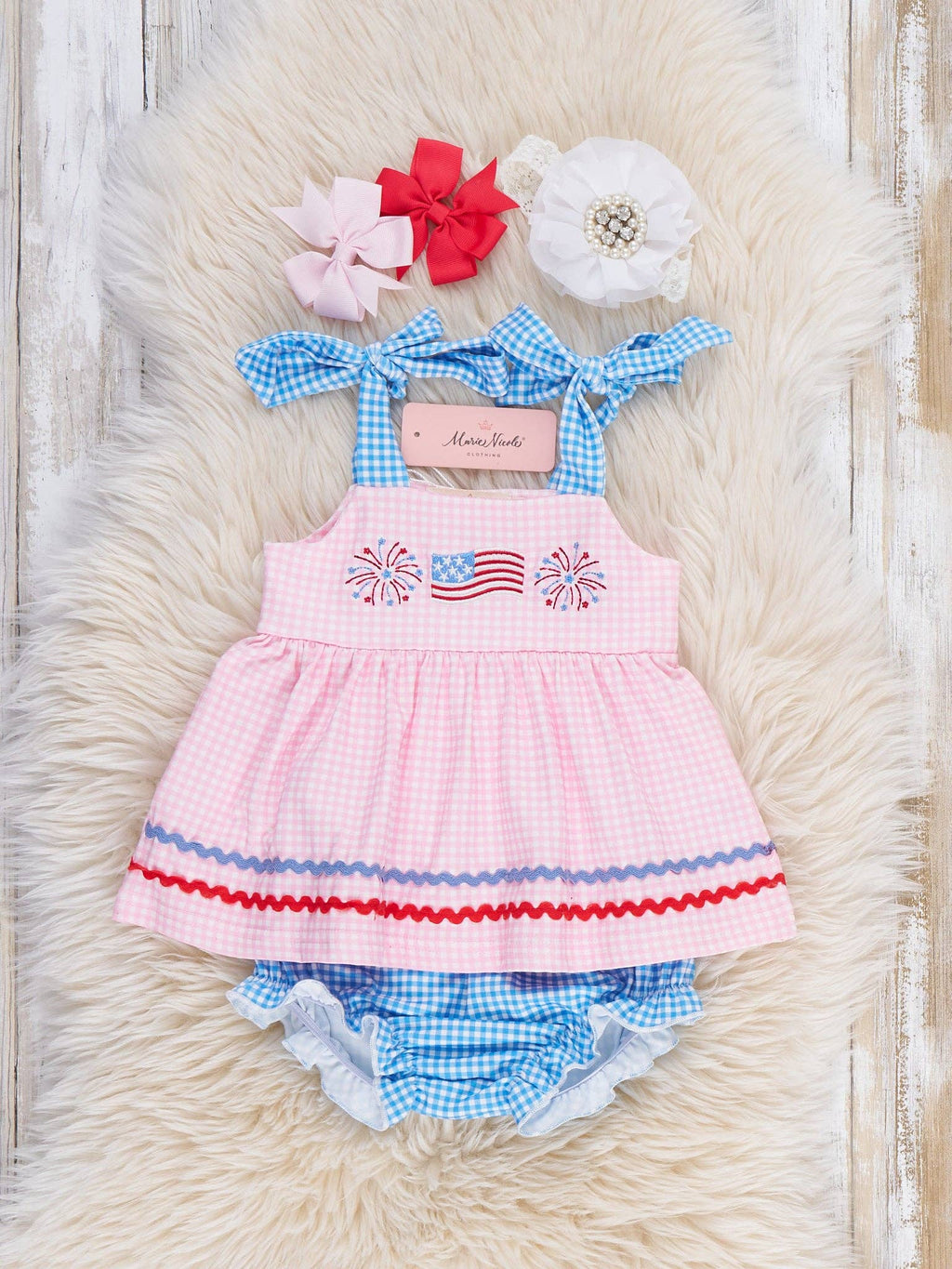 Freedom Sparkles Embroidered Bloomers Outfit