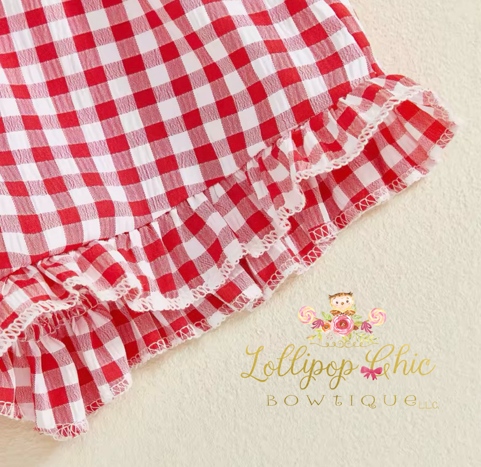 Toddler Baby Girl Strawberry Embroidered Plaid Ruffle Sleeve
