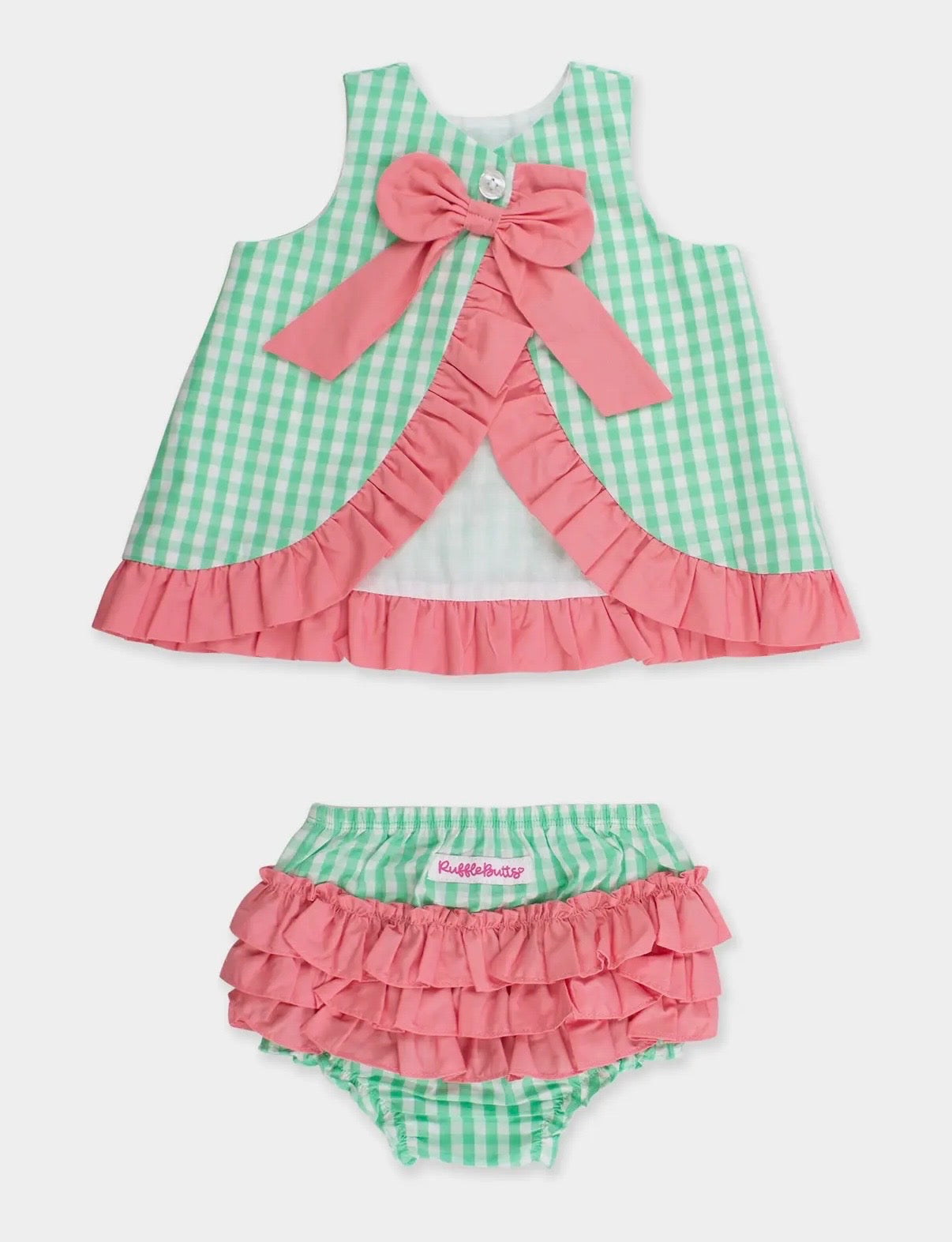 Spring Bud Gingham Ruffle Set