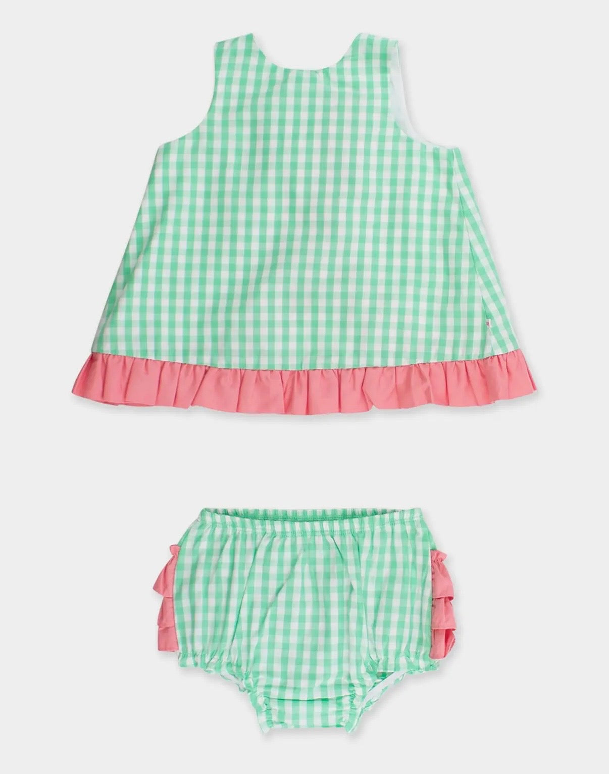 Spring Bud Gingham Ruffle Set