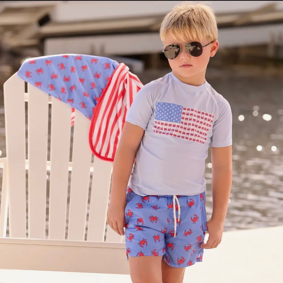 Boys Swim Shorts Coastal Crab