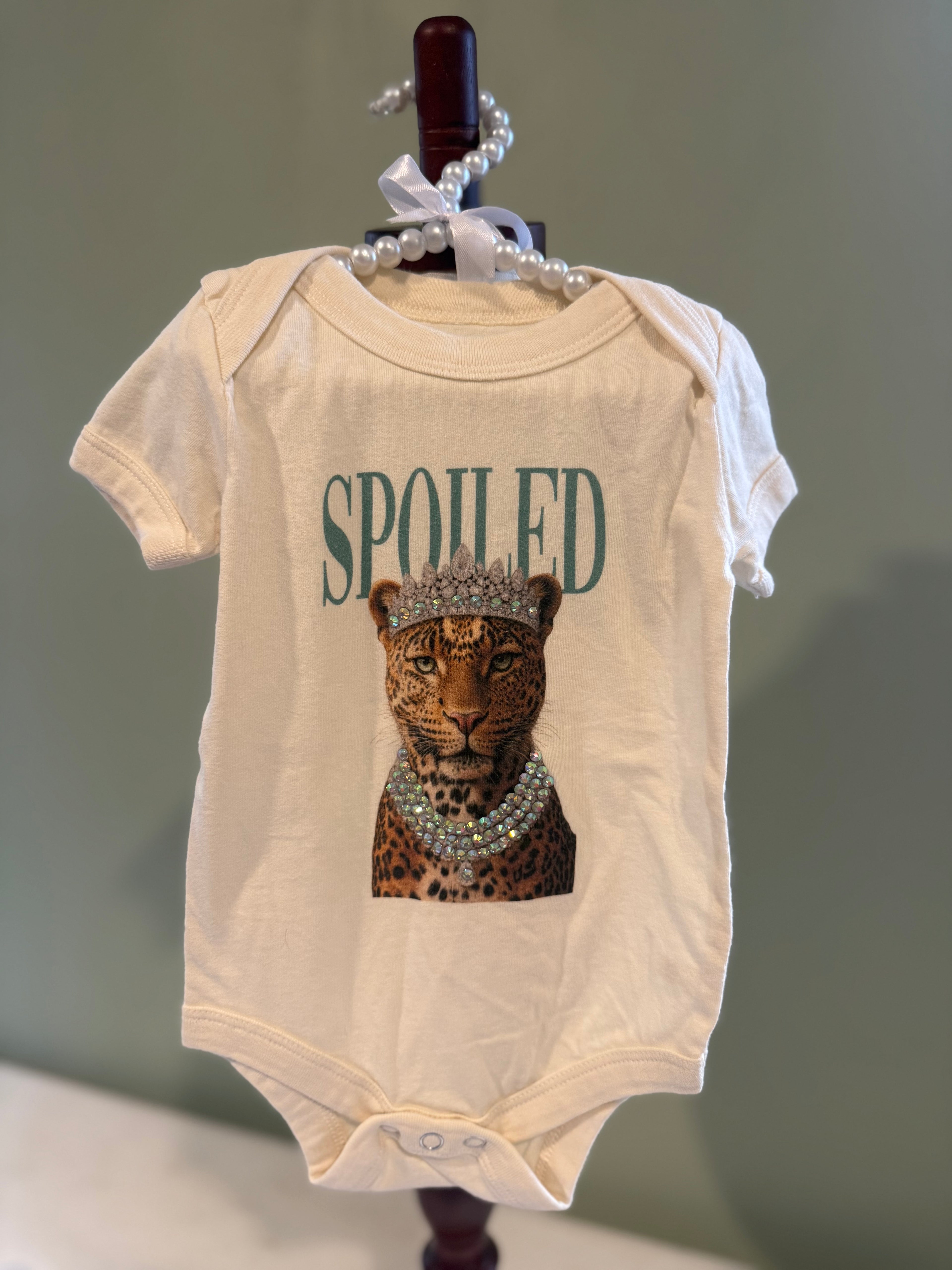 Short Sleeve Onesie - Leopard Spoiled