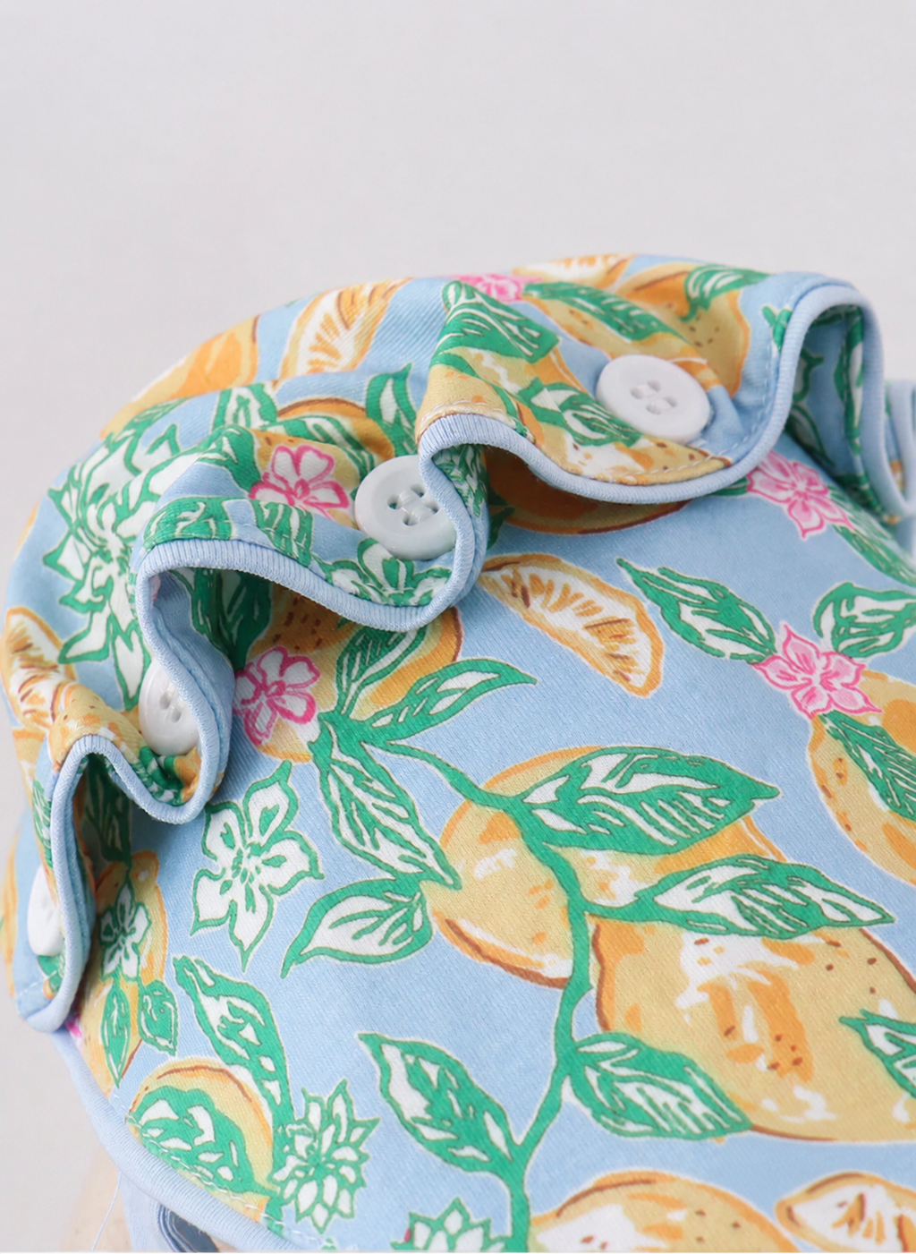 Lemon Print Bow Bonnet