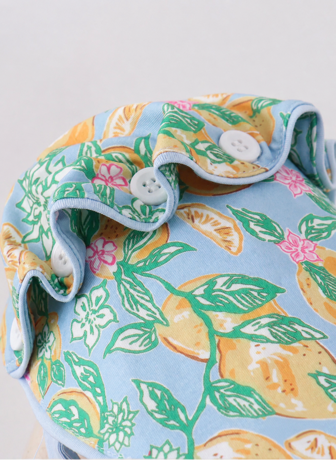 Lemon Print Bow Bonnet