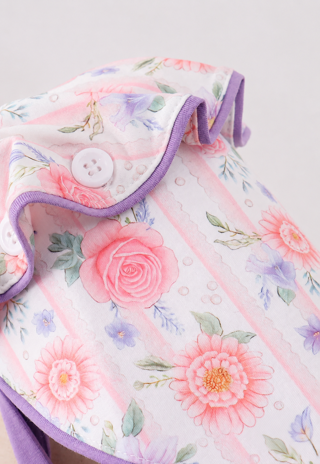 Purple Rose Print Bonnet