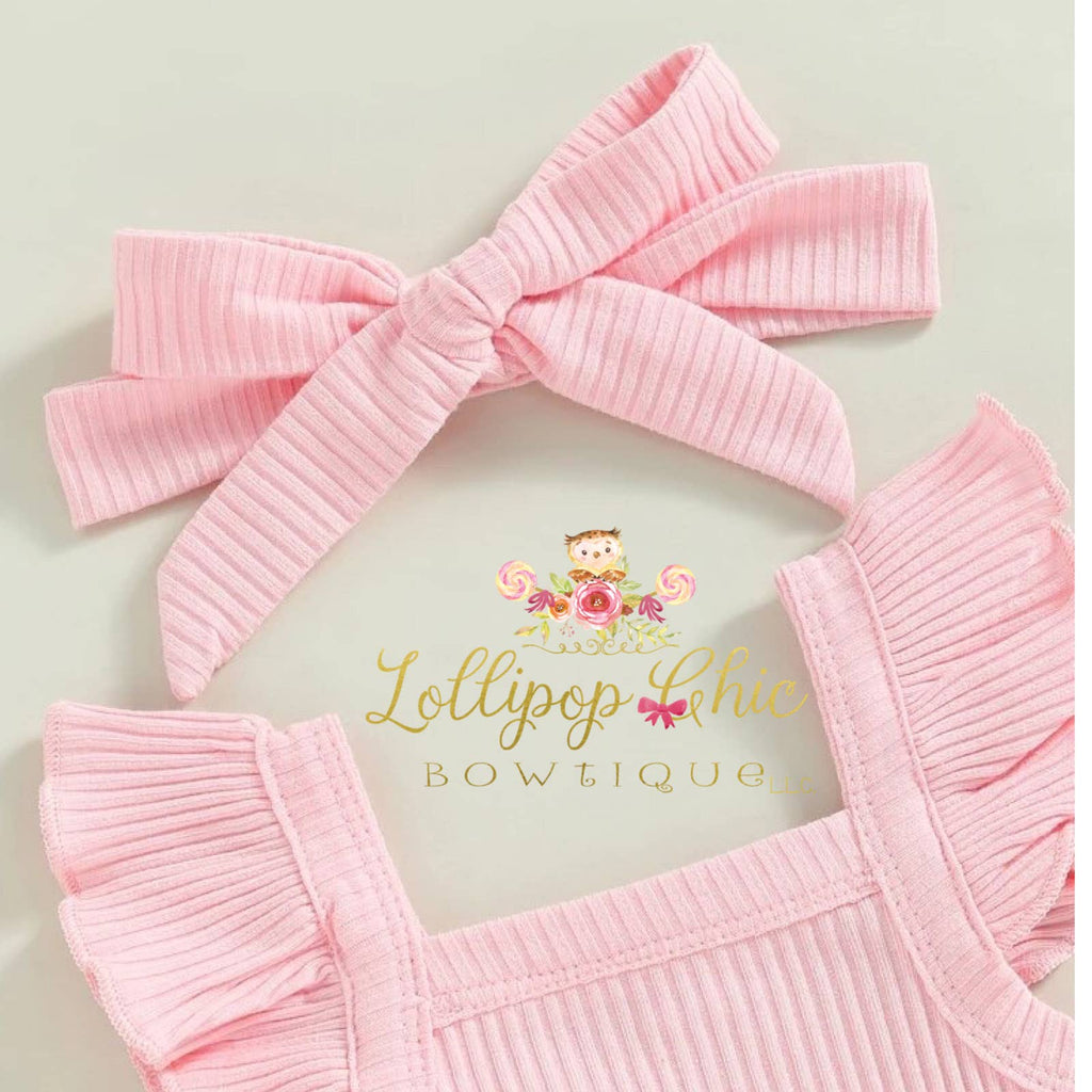 Newborn Ribbed Ruffle Set