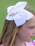 Back to School Yellow Pencil Bow Hair Clip 6.25 Inch