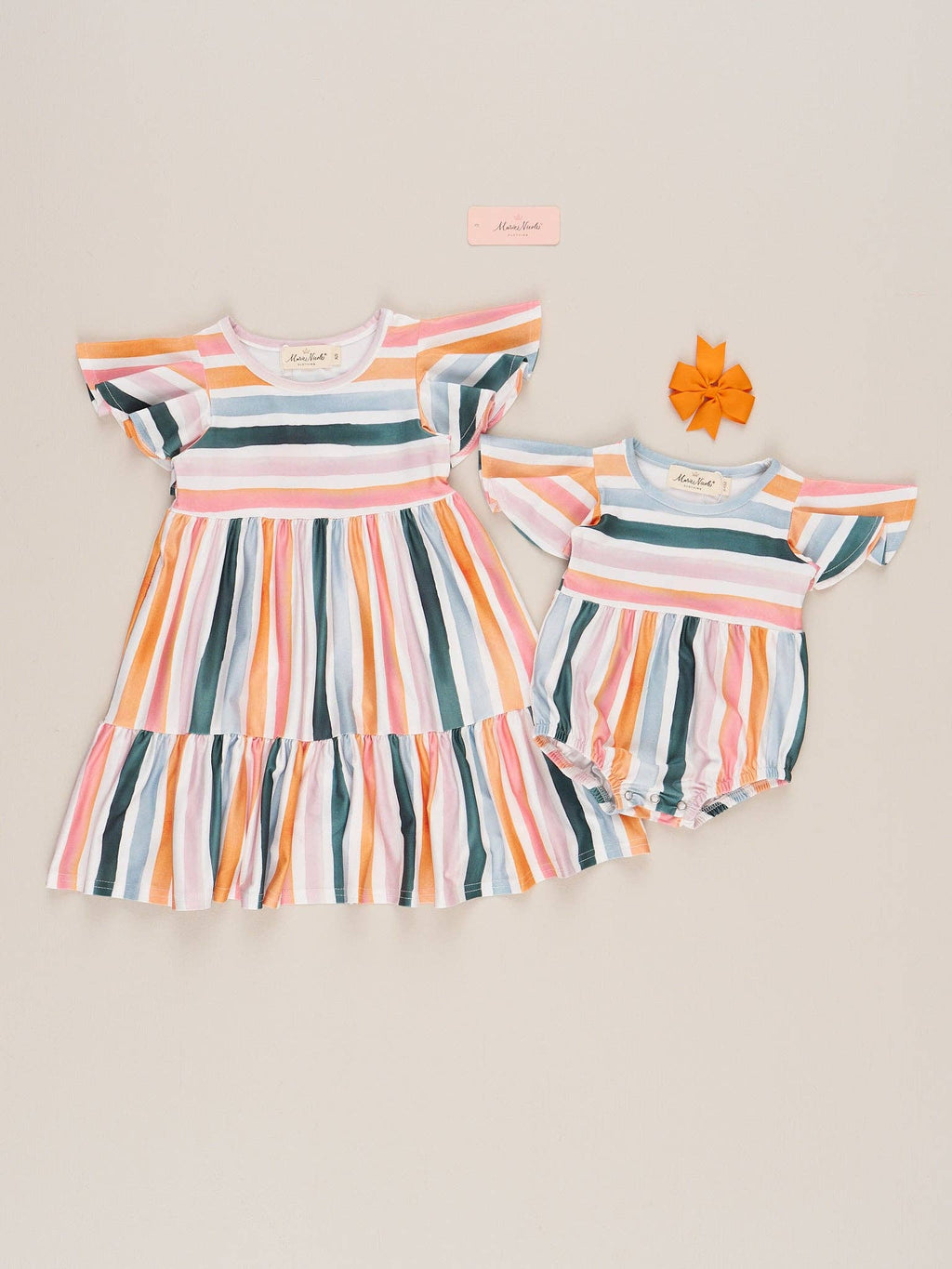Coastal Tide Tiered Stripe Ruffle Bubble Romper