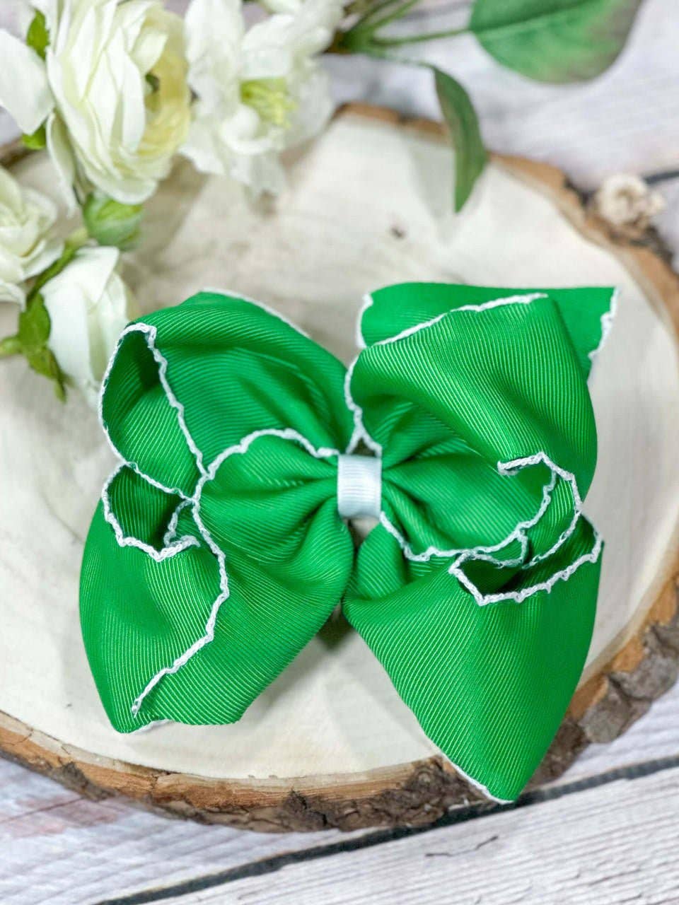 5" Classic Moonstitch Boutique Bows Girls Hair Accessories | Clip or Headband