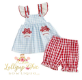 Baby and Toddler Girl Baseball Frilly Short Set