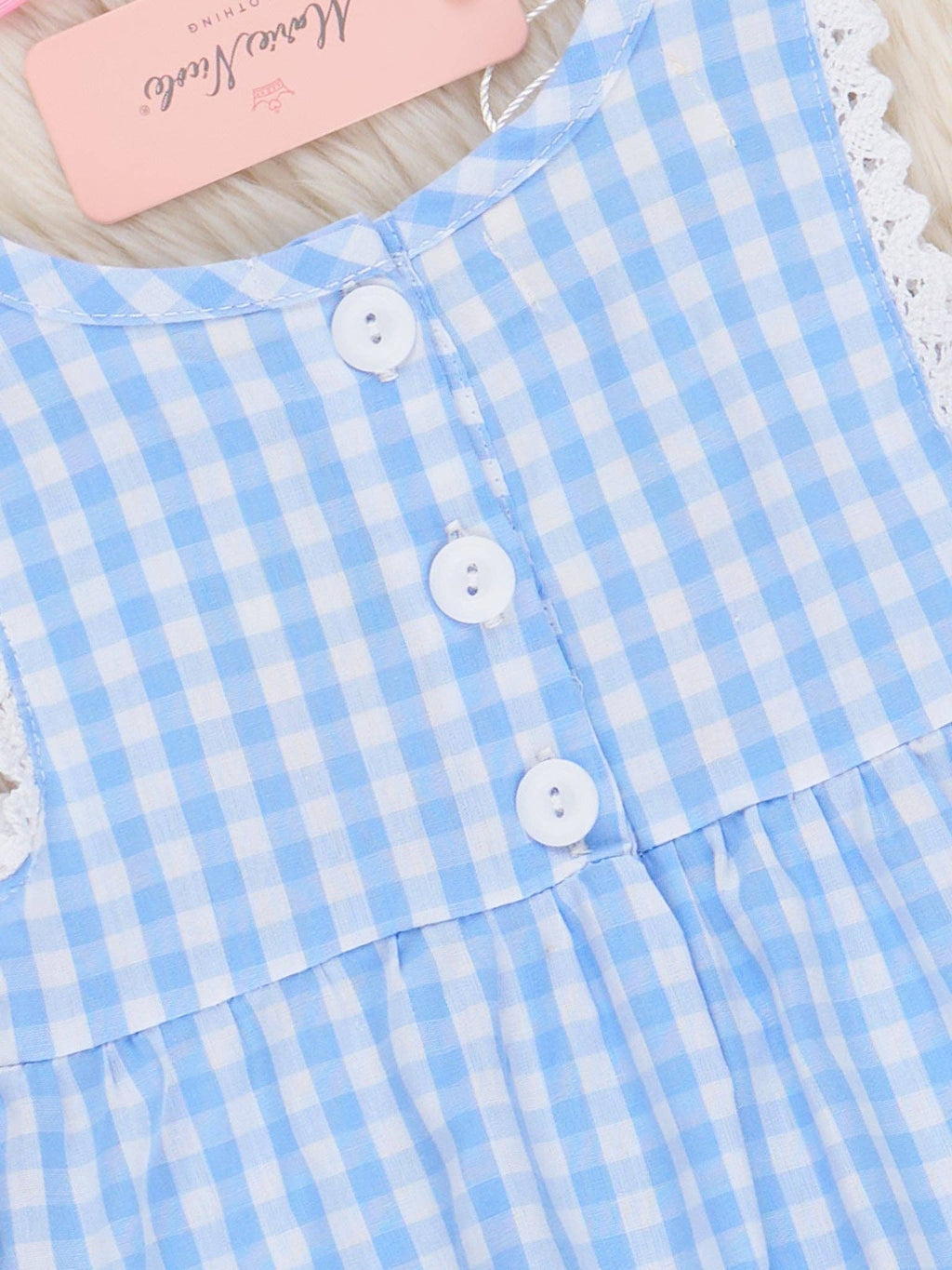 Gingham Embroidered Strawberries 100% Cotton Bloomers Outfit