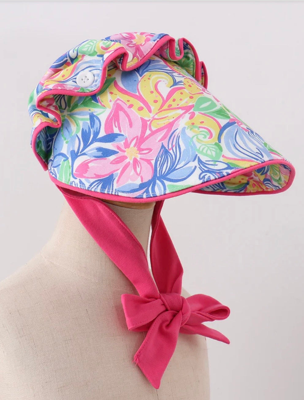 Tropical Floral Ruffle Bonnet