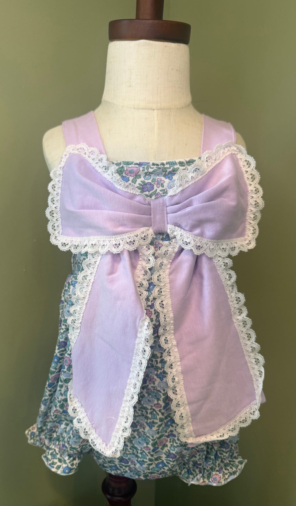Purple floral print bow bubble