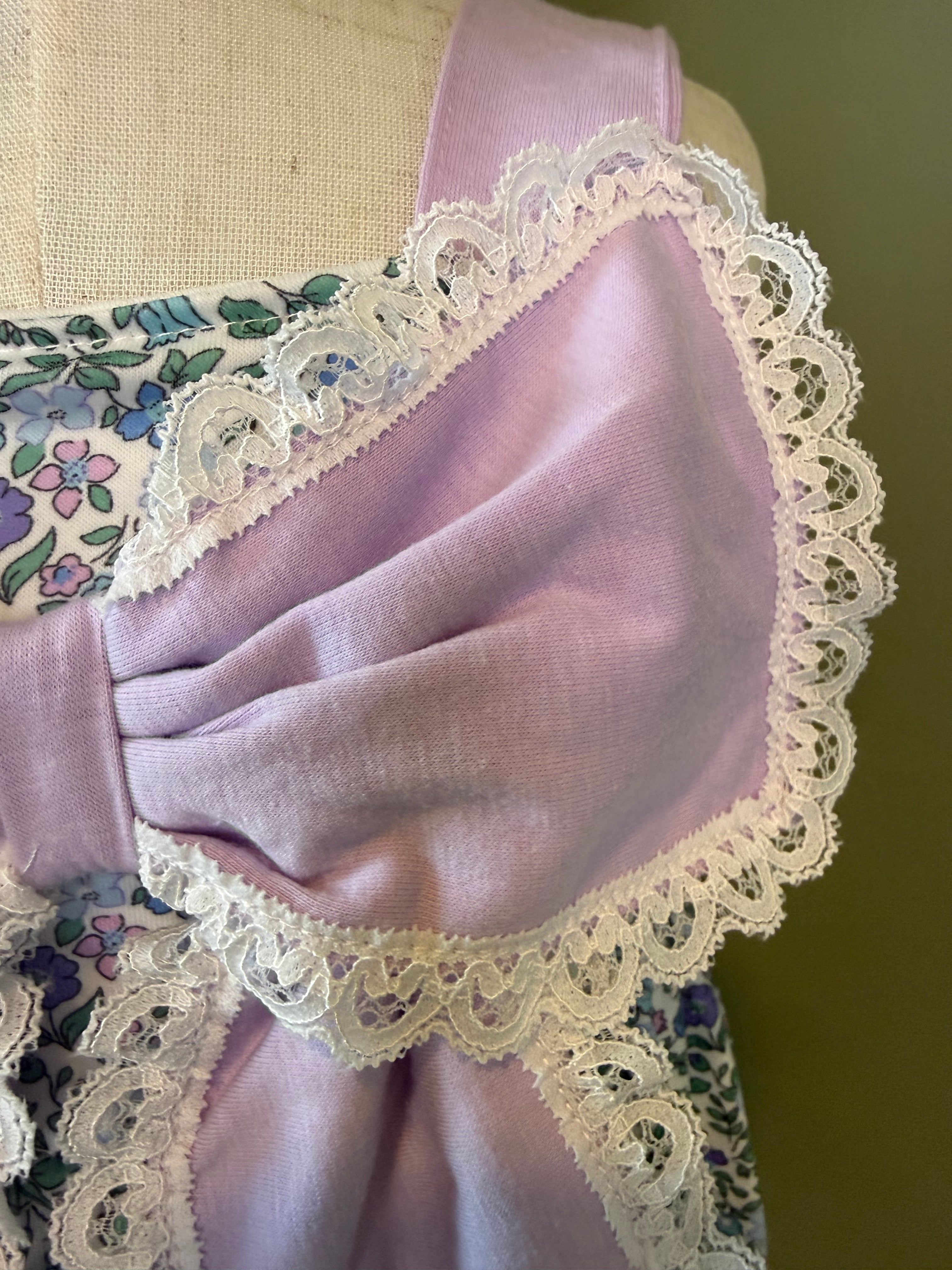 Purple floral print bow bubble